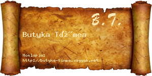Butyka Tímea névjegykártya